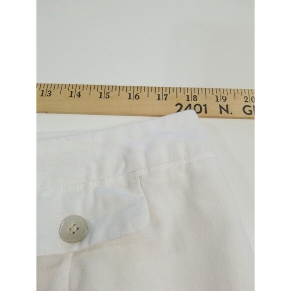 Cato Capri Pants Womens Plus 16W White Classic Linen Blend Cuffed - Picture 7 of 16
